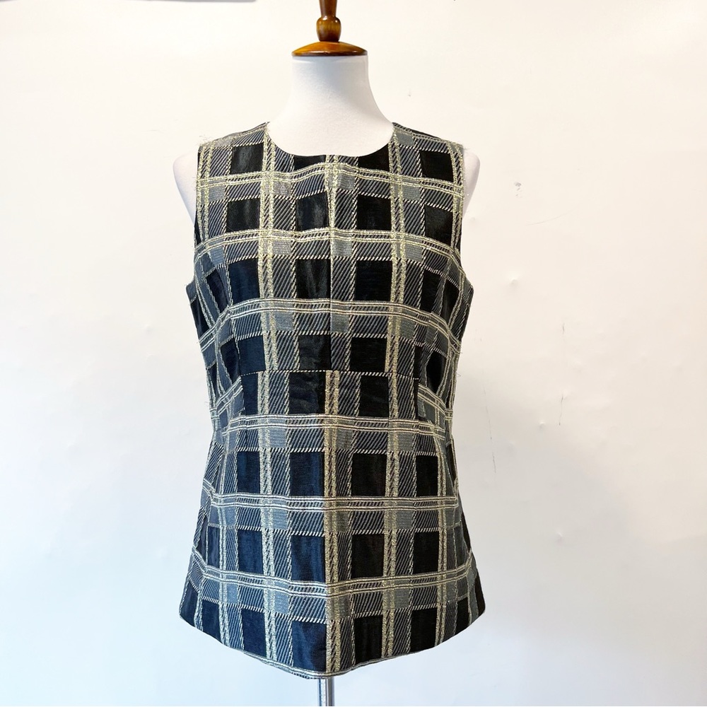 Marni Black and Gold Top Tartan Jacquard NEW NWT Size 44